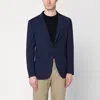Santaniello Blue Wool-blend Single-breasted Jacket In Blue