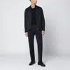 Santaniello Blue Woolblend Suit In Black