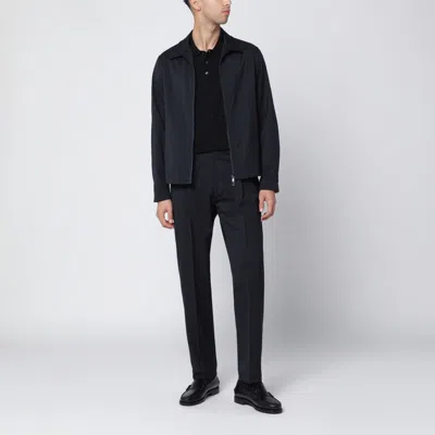 SANTANIELLO BLUE WOOL-BLEND SUIT