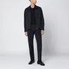 Santaniello Blue Woolblend Suit In Black