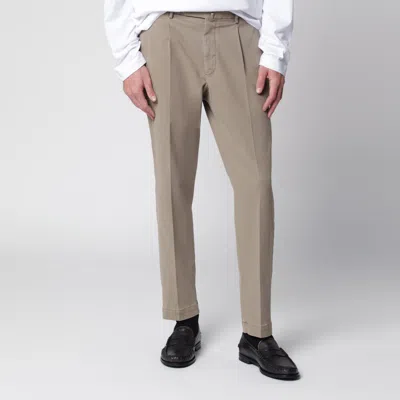 Santaniello Brown Arechi Trousers In Cotton Blend In Gray