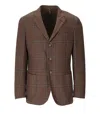 Santaniello Brown Tartan Single-breasted Jacket