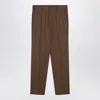 Santaniello Wool-blend Tailored Pants In Brown