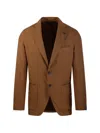Santaniello Buttoned Blazer In Brown