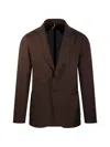 Santaniello Buttoned Blazer In Brown