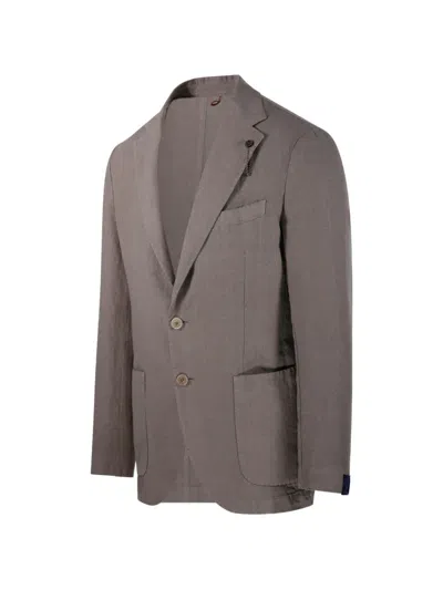 Santaniello Buttoned Pocket Blazer In Gray