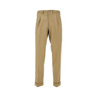 Santaniello Clark Accademia Cotton And Linen Trousers In Green