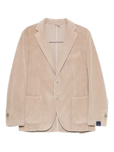 Santaniello Corduroy Blazer In Neutral