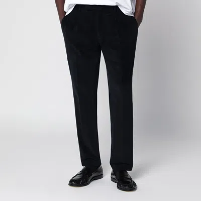 Santaniello Corduroy Trousers With Belt Loops And Pressed Crease In Multi