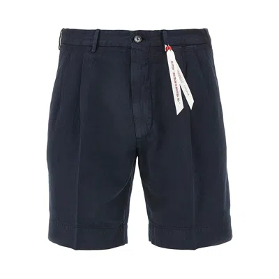 Santaniello Pleated-front Shorts In Blue