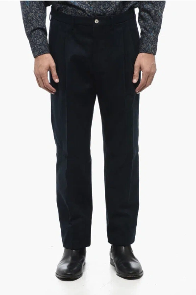 SANTANIELLO COTTON CLARK DOUBLE PLEAT PANTS