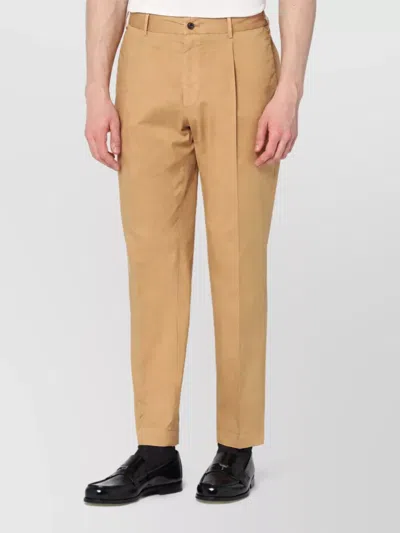 Santaniello Cotton Straight-leg Trousers In Gold
