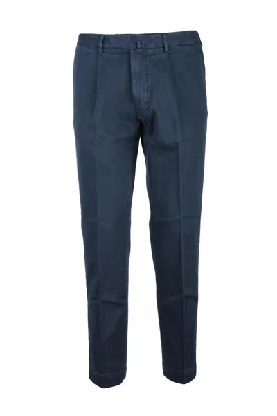 Santaniello Cotton Stretch Trousers - Blue In Black