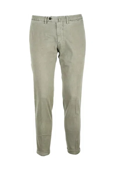 Santaniello Cotton Stretch Trousers - Sage Green
