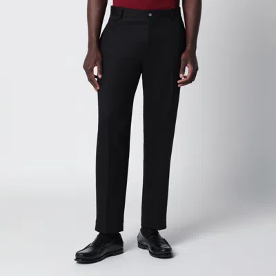 Santaniello Black Cotton And Linen Trousers