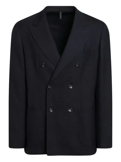 Santaniello Double-breasted Blazer In Blue