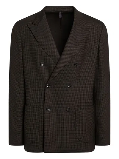 Santaniello Double-breasted Blazer In Brown