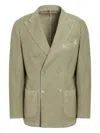 Santaniello Double-breasted Blazer In Green