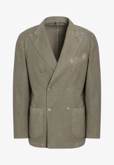 SANTANIELLO DOUBLE-BREASTED BUTTONED BLAZER