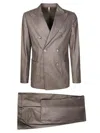 Santaniello Double-breasted Cashmere-wool Blazer With Tailored Trousers In Brown