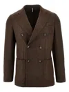 Santaniello Prince Of Wales Tailored Jacket In Brown