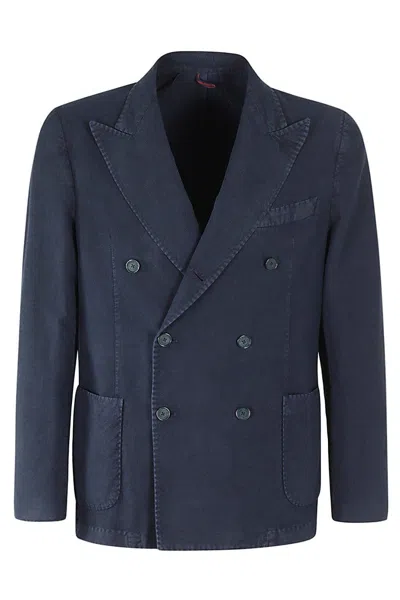 SANTANIELLO DOUBLE BREASTED JACKET LINEN COTTON ARMOURED
