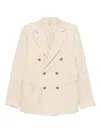 Santaniello Double-breasted Pocket Jacket In Neutral