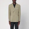 Santaniello Double-breasted Sage Green Jacket In Green