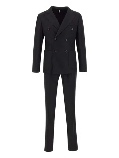Santaniello Double-breasted Suit In Black