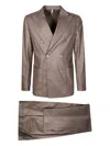 Santaniello Double-breasted Cashmere-wool Blazer With Tailored Trousers In Brown