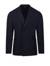 Santaniello Double-breasted Tailored Jacket In Blue