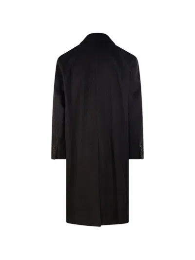 Santaniello Double-breasted Coat In Black