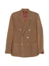 Santaniello Double-breasted Peak-lapels Suit In Brown