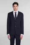 Santaniello Dress In Blue Wool In Blue