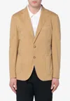 Santaniello Essential Single-breasted Blazer In Beige