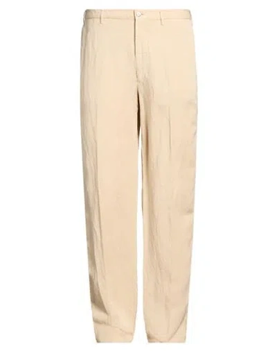 Santaniello Evoluto Man Pants Beige Size 36 Lyocell, Linen