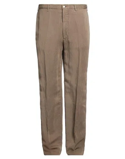 Santaniello Evoluto Man Pants Taupe Size 38 Lyocell, Linen In Grey