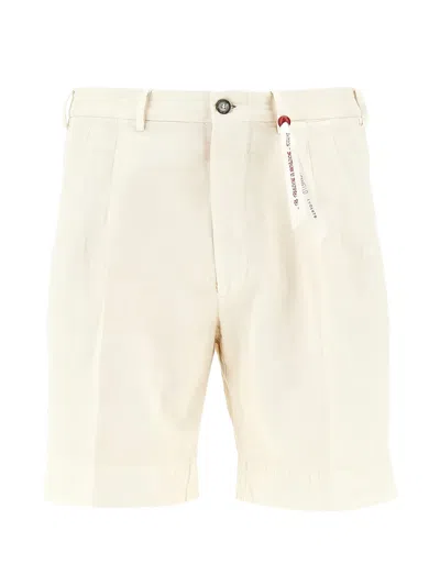 Santaniello Evoluto Pleated Bermuda Shorts In Neutral