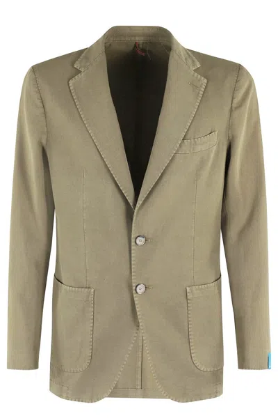 SANTANIELLO FOREST GREEN ICE GABARDINE TAILORED JACKET