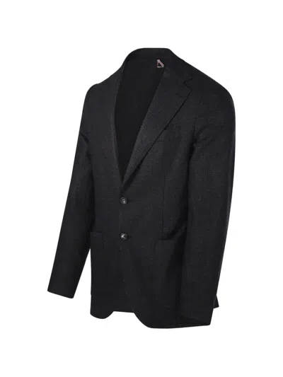 Santaniello Front-pocket Button Blazer In Blue