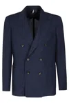 Santaniello Wool And Linen Blazer In B Blu