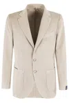 Santaniello Two-button Jacket In Light Ramie Blend In F Mastice