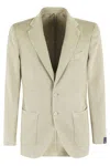 Santaniello Lightweight Two-button Jacket With Notched Lapel In P Salvia