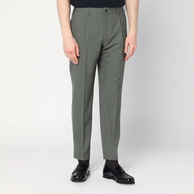 SANTANIELLO SANTANIELLO  GREEN WOOL BLEND TROUSERS