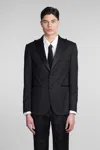 Santaniello Dress In Black Wool In Black