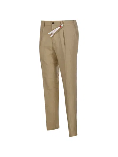 Santaniello Irno Pleated Trousers In Brown