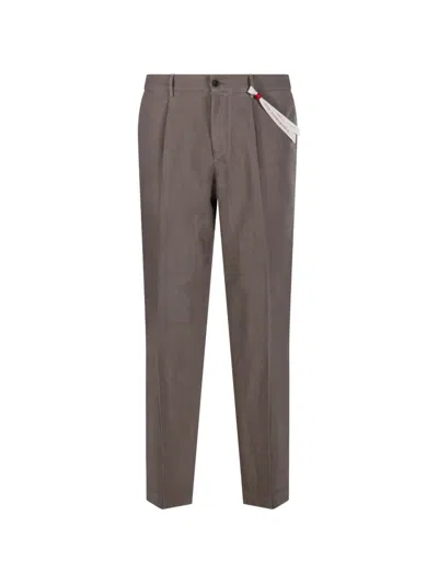 Santaniello Irno Pleated Trousers In Gray