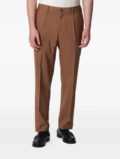 Santaniello Siena Earth-colored Trousers In Wool Blend In Brown