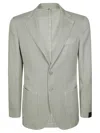 Santaniello Lightweight Two-button Jacket In Linen-ramie Blend In Gray