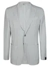 Santaniello Linen And Ramie Blend Tailored Jacket In White